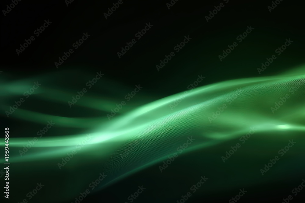 Obraz premium abstract flowing green digital waves futuristic technology background