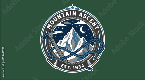 Mountain Ascent Logo Emblem.
