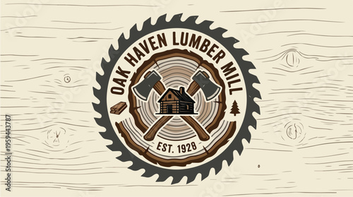 Oak Haven Lumber Mill Logo.