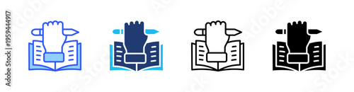 Study Multi Style Icon Set Vector 