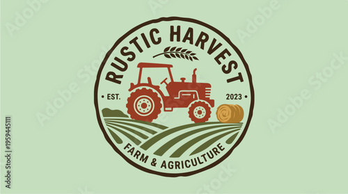 Tractor Farm Agriculture Logo Design.