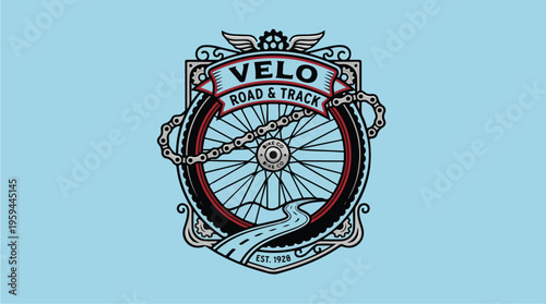 Velo Bicycle Track Logo Design.