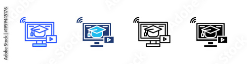 Online Learning Multi Style Icon Set Vector 