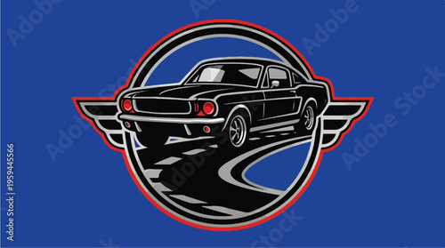 Vintage Black Car Emblem.