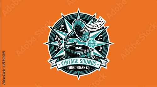 Vintage Vinyl Record Player.