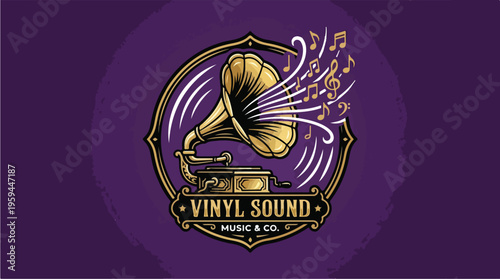 Vinyl Sound Music Logo Design.