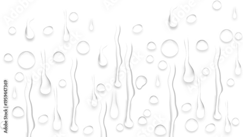 Realistic Rain Drops Overlay, Transparent Water Droplets on Glass Effect Vector for Weather Backgrounds Vector