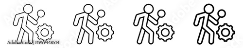 Gemba Walk  Icon Set Different Style Collection
