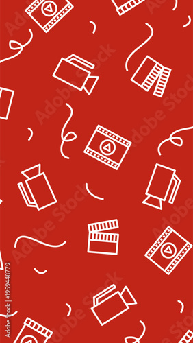 Seamless Video or Cinema Icon Pattern Background