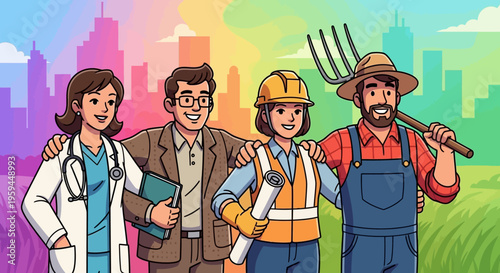 Flat design illustration of a variety of traditional Indian dishes including drinks, curries, and snacks arranged in a clean layout for presentation.