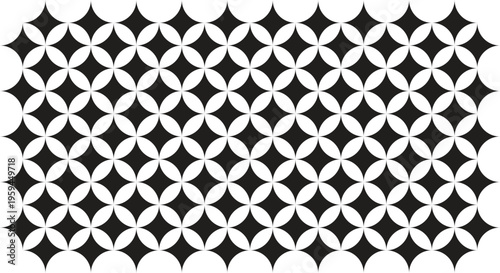Black interlocking diamond shapes forming a seamless geometric pattern on transparent background