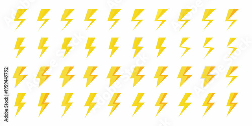Numerous yellow lightning bolt icons arranged in a grid pattern