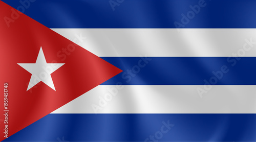 Flag of Cuba. Realistic waving Cuban national flag vector illustration