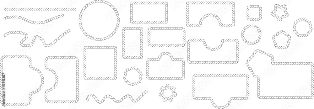 Obraz premium Rope border designs for creative projects and presentations