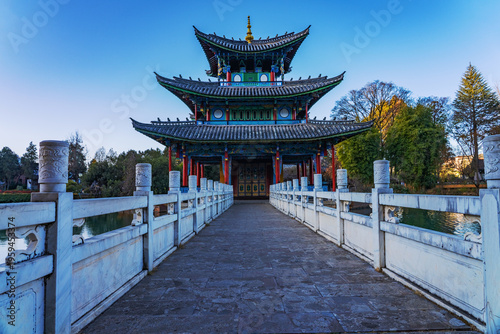 The ancient architecture and natural beauty of Heilongtan Park in Lijiang City, Yunnan Province, China on January 12, 2026