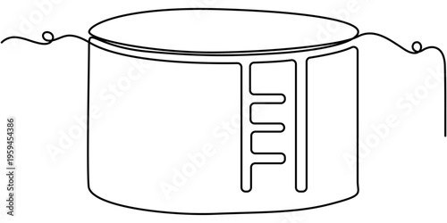oil tank continuous one line drawing, single one continuous line. Isolated vector illustration, outline vector white background. 