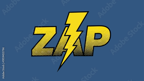 A comic book style graphic depicts the word "ZAP" in bold yellow text with a lightning bolt