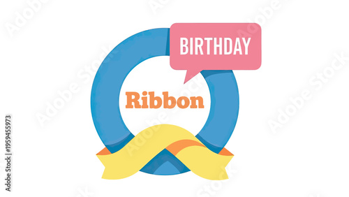 Foto A blue circular ribbon with Ribbon inside