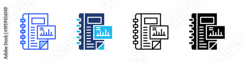 Curve Graph Multi Style Icon Set Vector 