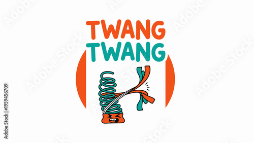 A cartoon image of a spring toy with the words 