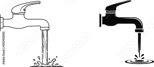 Comparison of leaky faucets with water dripping