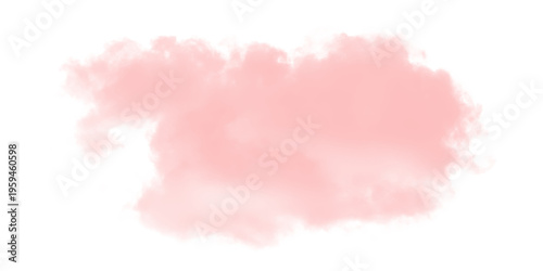 A soft pink cloud isolated on black background for sunset sky design atmospheric fluffy vapor cotton candy puff textures