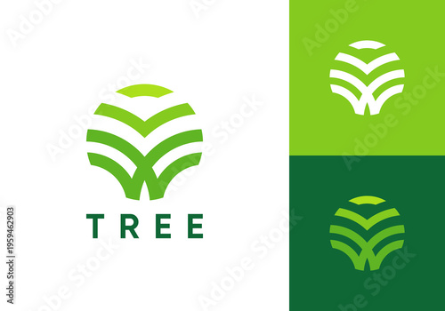 abstract plant tree logo design. nature environment garden forest symbol concept