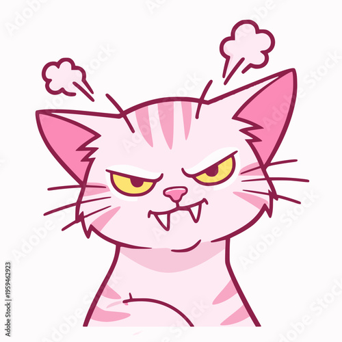 Angry Mad Pink Cat