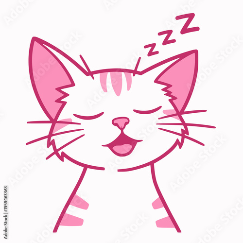 Sleeping Pink Cat