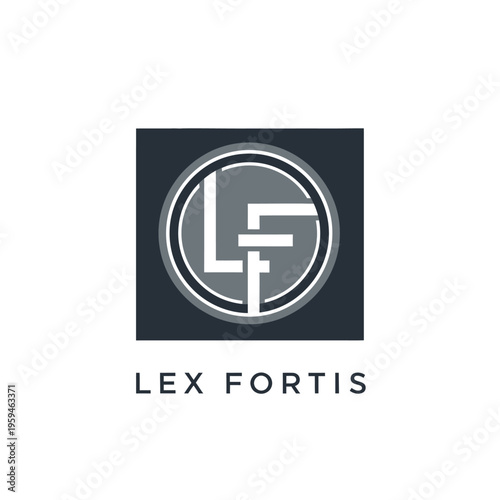 Minimalist initial letters LF monogram logo design, law firm corporate identity on isolated white background.