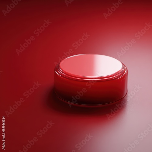 Bright red stop button concept symbolizing pause or emergency stop