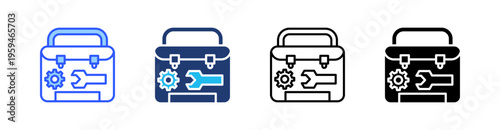 Work Tool Multi Style Icon Set Vector 
