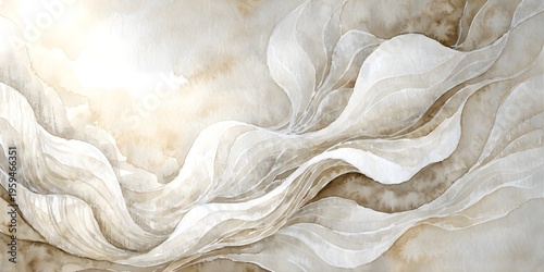 Elegant Abstract Background with Soft Watercolor and Flowing Ink Layers in Pastel Tones.