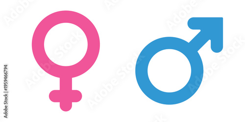 Male and female icon set. Male and female icon. Gender symbols.