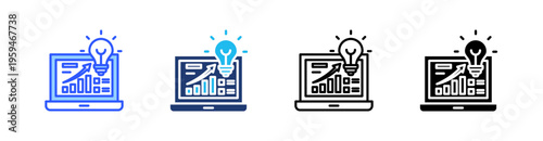 Analysis Multi Style Icon Set Vector 
