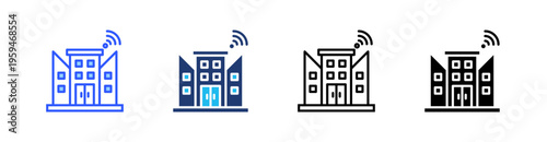 Smart Office Multi Style Icon Set Vector 