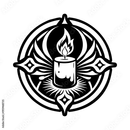 An icon of candle flame in solid style