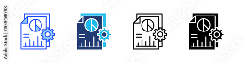Analytics Multi Style Icon Set Vector 
