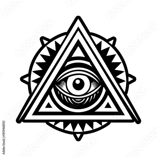A glyph style icon of providence eye