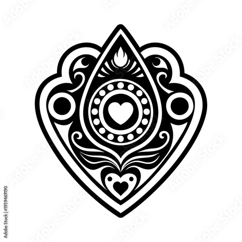 Planchette tattoo icon designed in glyph style
