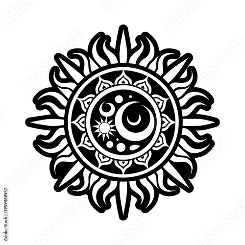 Eclipse symbol icon in glyph style