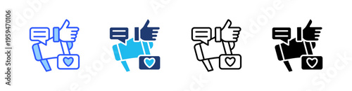 Advertising Multi Style Icon Set Vector 