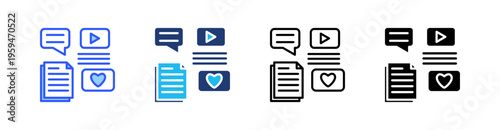 Content Multi Style Icon Set Vector 