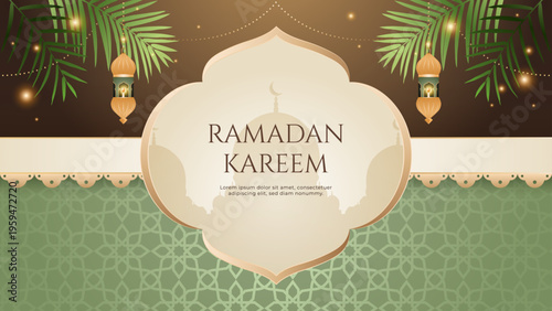 Ramadan Kareem Green Chocolate Islamic Background