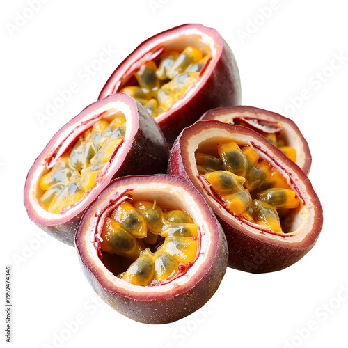 Passion Fruit Slice – Vibrant Seed-Filled Pulp on Transparent Background for Food Blogs and Healthy Recipes