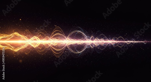 Dynamic swirling energy patterns illustrate the concept of harmonic resonance and vibrational fields across space. The movement is fluid and organized, cosmic, complex, swirl