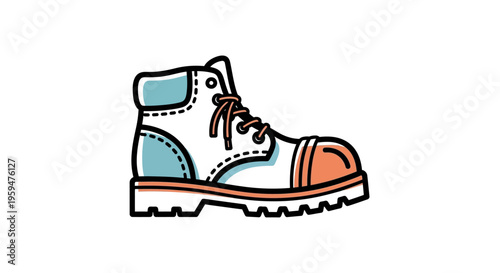 Colorful illustration of a work boot.