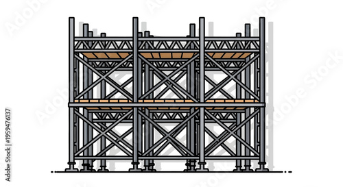 Industrial scaffolding structure framework metal.