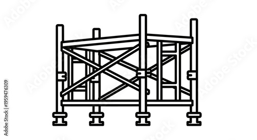 Industrial metal scaffolding structure equipment.