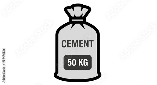 Cement bag fifty kilogram weight.